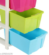 Multi-colour 5XL plastic modular drawer system for home office, hospital, parlor, school, doctors & kids. High-quality plastic construction, dimensions: 27cmx32cmx85 cm (assembled)